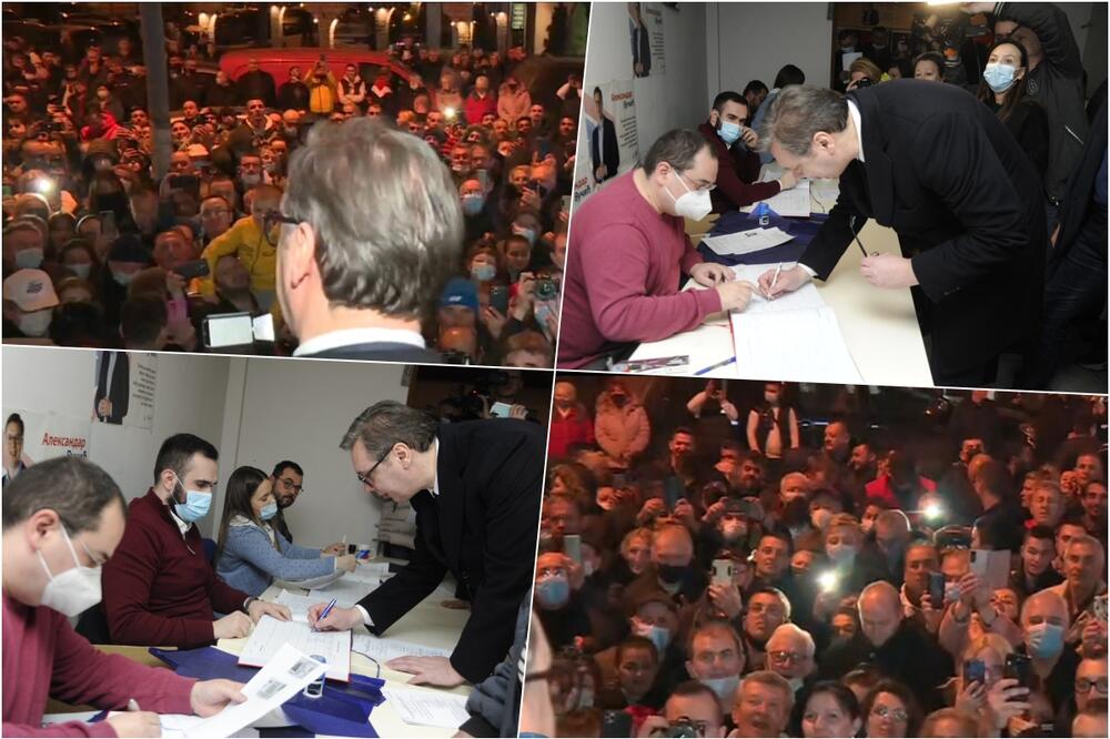 VUČIĆ U BORČI Potpisao listu SNS za izbore: Očekujem pobedu! Veliki broj građana dočekao predsednika (VIDEO)
