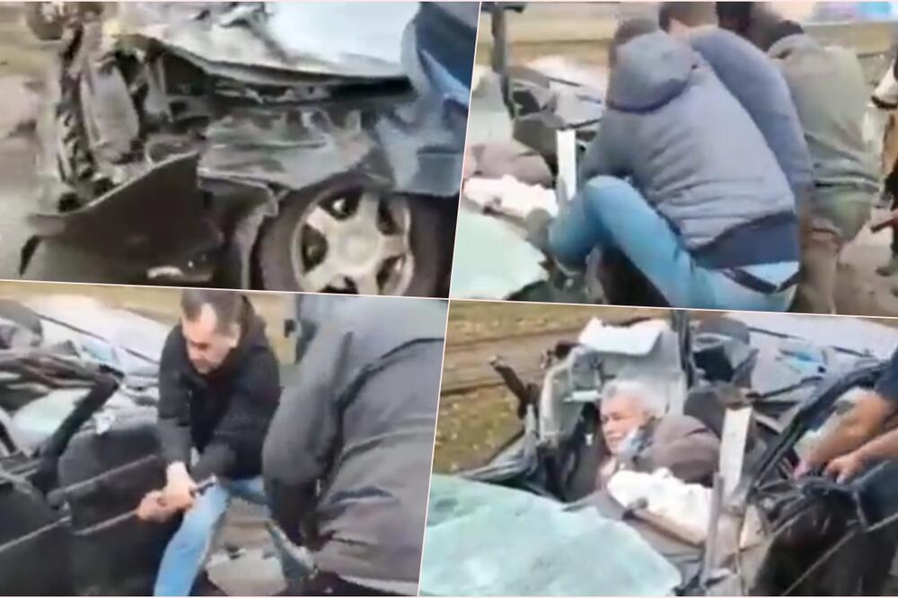 Nije jasno čije je oklopno vozilo u Kijevu koje je smrskalo automobil tokom vožnje