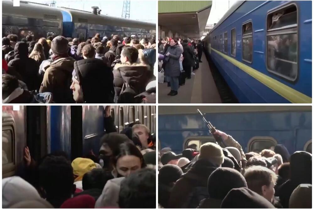UKRAJINSKI VOJNICI PUCALI U VAZDUH DA ZAUSTAVE STAMPEDO: Snimak sa Kijevske železničke stanice govori sve! VIDEO