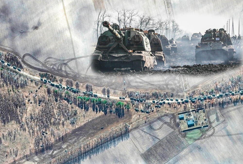 Ukrajina, tenkovi, kolona