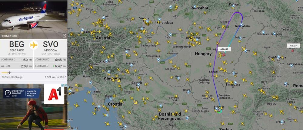 Avion Er Srbije se vraća u Beograd nakon dojave o bombi