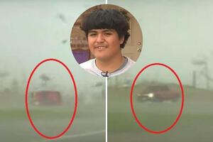 TORNADO BACA AUTO PO PUTU ALI ON USPEVA NEMOGUĆE: Vozač (16) nije znao šta ga je snašlo kad se našao u SRCU TVISTERA! VIDEO