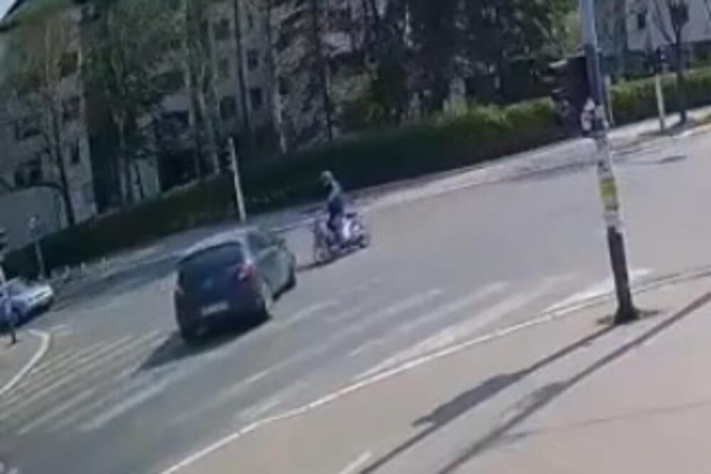 UŽAS NA BEŽANIJI, UDARIO MOTOCIKLISTU I POBEGAO: Na Instagramu osvanuo šokantan snimak bahatog vozača automobila u Beogradu VIDEO
