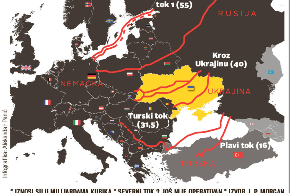 ENERGETSKA KRIZA Pogledajte detaljnu mapu gasovoda u Evropi FOTO