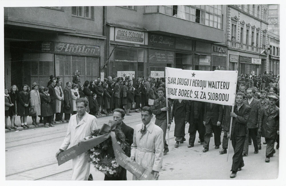 poslenji ispraćaj Vladimira Perića Valtera u Sarajevu 1945.