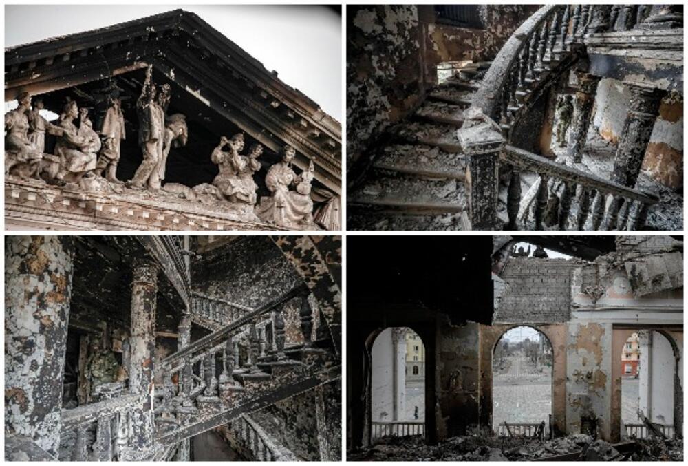 Marijupolj, pozorište, ruševina, Ukrajina