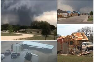 TORNADO PREVRTAO KAMIONE KAO DA SU OD PAPIRA: Razorene kuće, povređeno 23 u Teksasu! Udari vetra do 265 km na sat! (VIDEO)