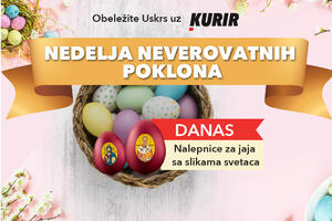 OBELEŽITE USKRS UZ KURIR! UZ KUPLJENO IZDANJE DNEVNIH NOVINA DANAS POKLON - NALEPNICE ZA JAJA SA SLIKAMA SVETACA