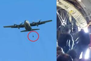 DRAMA NA NEBU IZNAD KIPRA: Grčki padobranac visio u vazduhu zakačen za transportni avion C-130 Herkules! VIDEO