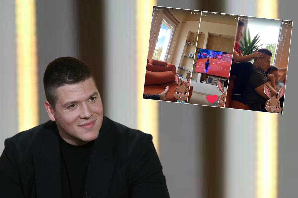 SLOBA RADANOVIĆ POKAZAO NOVI DOM: Pevač se zavalio u kauč i prati Đokovića na ogromnom TV, a Jelenin sin mu je uradio OVO (FOTO)