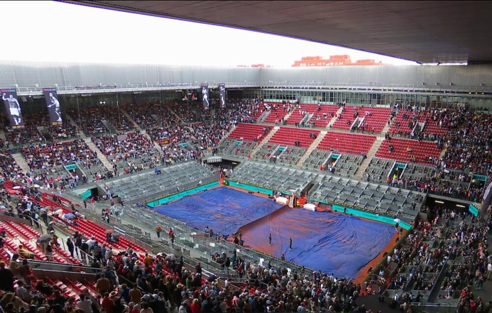 Madrid, Manolo Santana, kiša, tenis, stadion