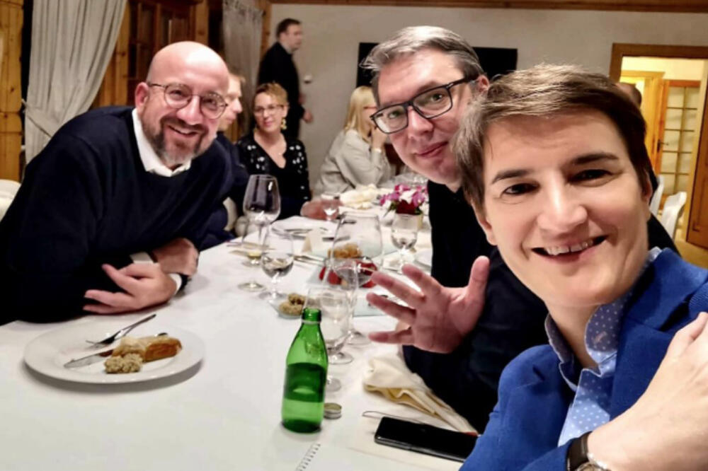 TAGOVALA I POZNATOG EVROPSKOG LIDERA: Ana Brnabić objavila fotografiju sa večere sa Vučićem i Mišelom ZA NAŠEG DRAGOG PRIJATELJA
