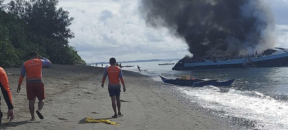 Filipini, trajekt, požar