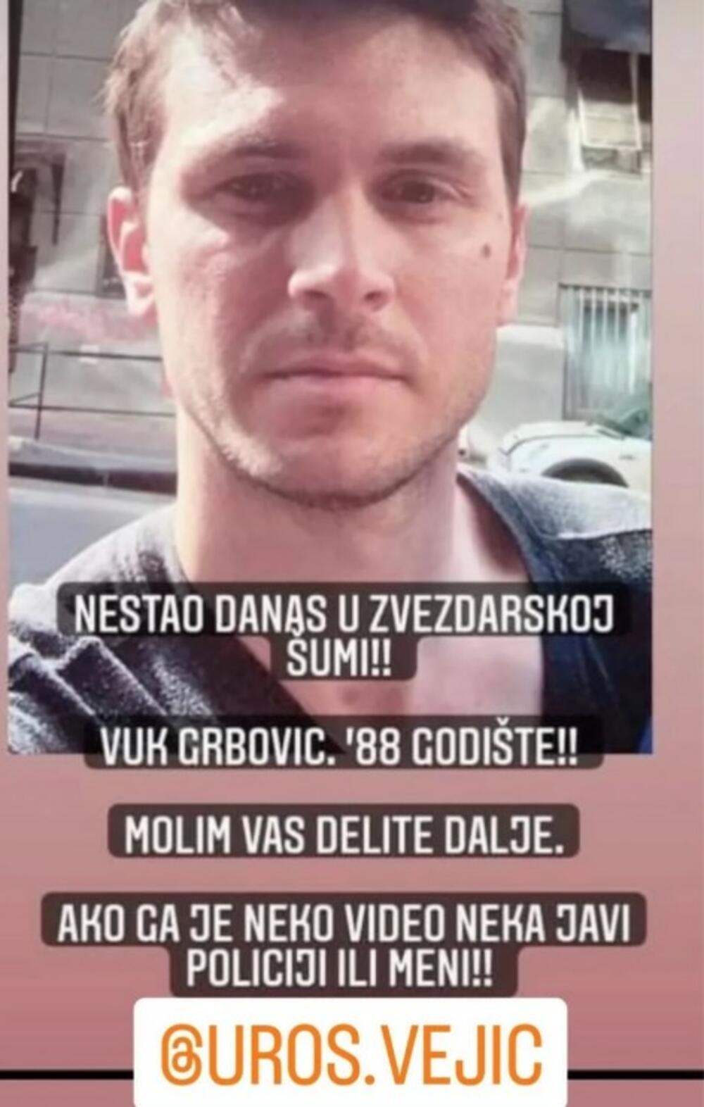Vuk Grbović, nestao