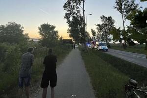 PRVI SNIMCI TEŠKE NESREĆE U STAROJ PAZOVI: Mladić poginuo kada je vozilom sleteo sa puta VIDEO