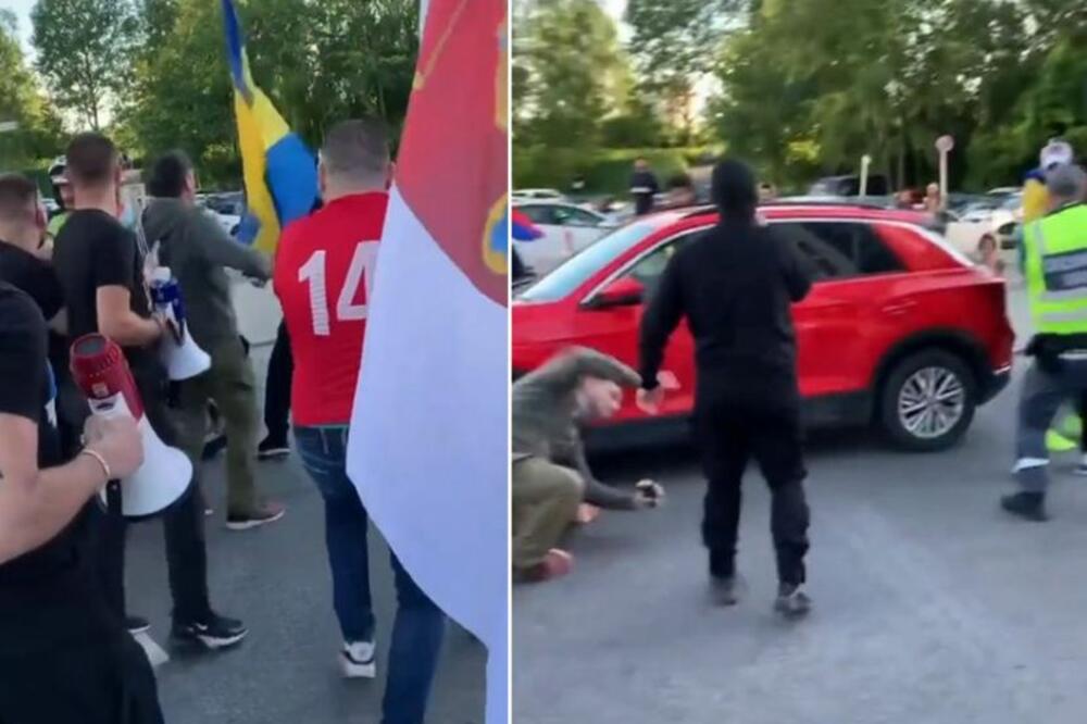 STRAŠNO! Nemile scene u Stokholmu: Švedski huligani napali korteo sa srpskim navijačima (VIDEO)