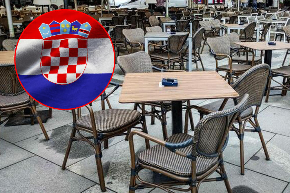 Kafić, hrvatska zastava