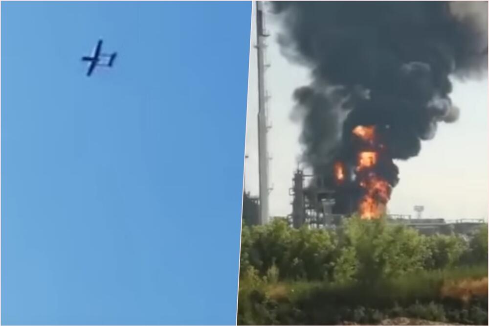 MISLITE LI DA JE UKRAJINSKI? Pojavio se snimak kako dron kamikaza navodno uništava rusku rafineriju VIDEO