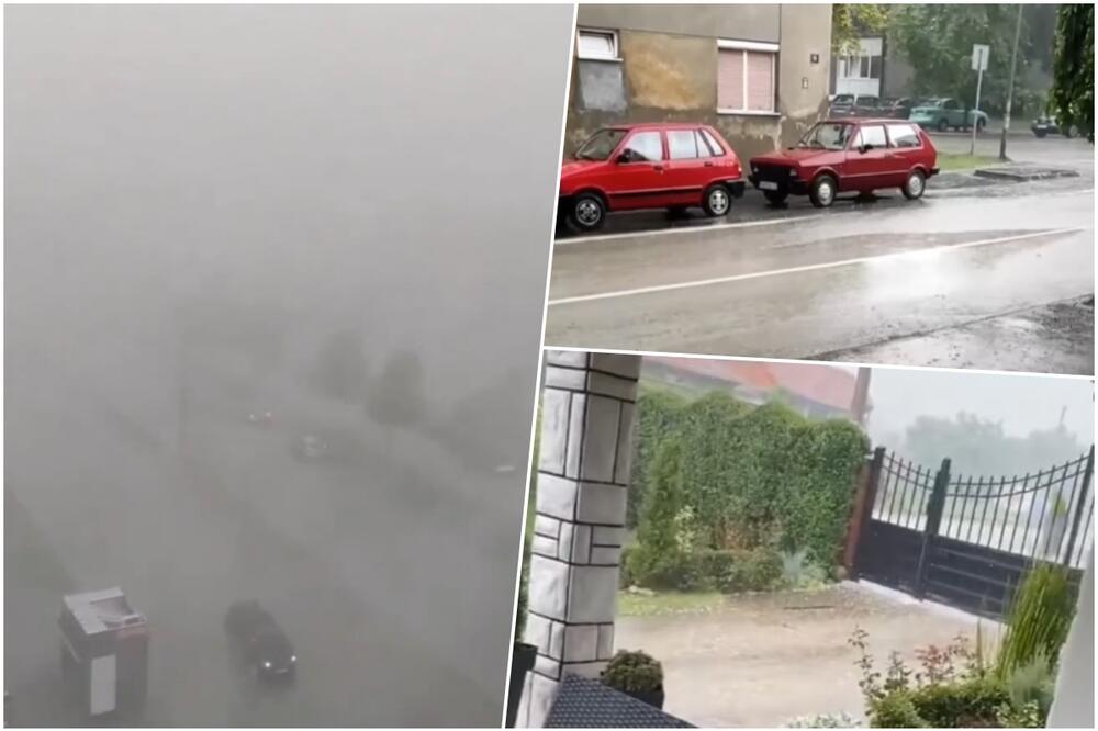 STRAŠNO NEVREME NA JUGU SRBIJE: Olujni vetar čupao drveće i nosio crepove, u Leskovcu padao grad! (VIDEO)