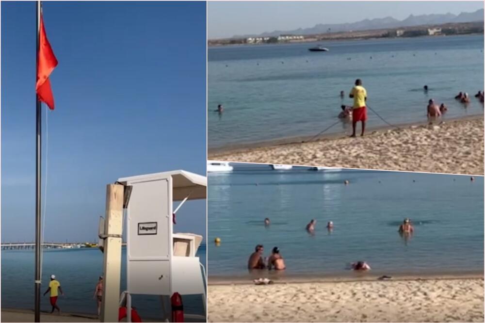 SRBIN POSLAO ŠOK SNIMAK IZ EGIPTA: Na ovoj plaži je ajkula rastrgla ženu, a i pored CRVENE ZASTAVICE mnogi i dalje rade ovo! VIDEO