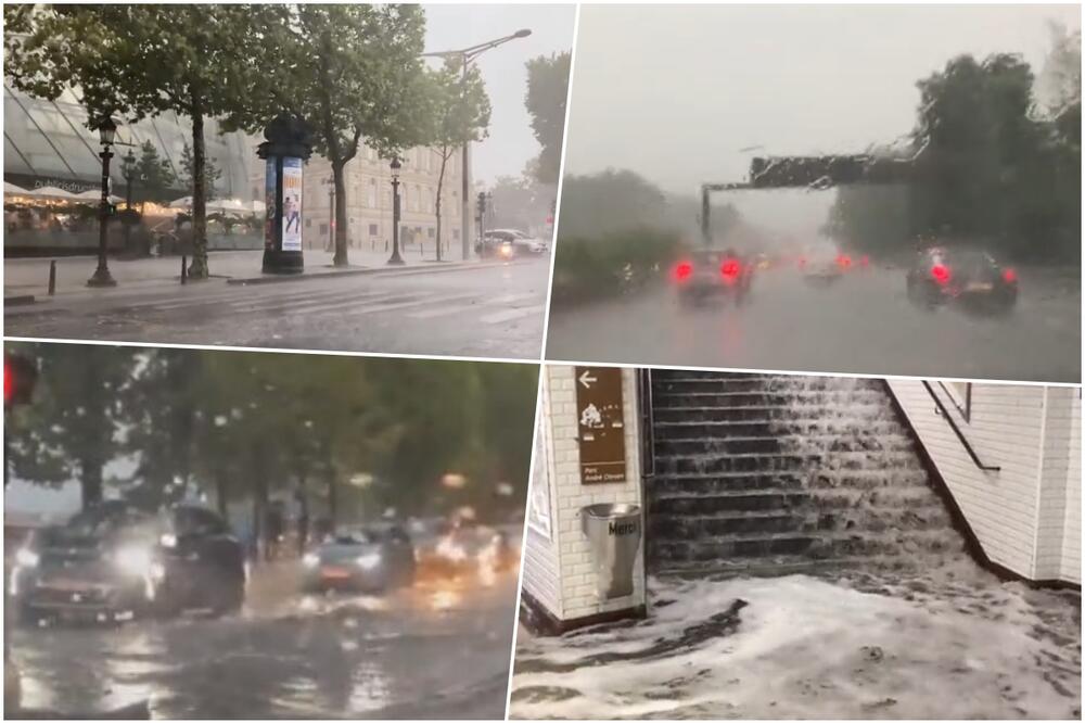 VODENI ARMAGEDON U FRANCUSKOJ: U Parizu za 90 minuta pala skoro mesečna količina kiše, saobraćaj totalno zaustavljen! VIDEO