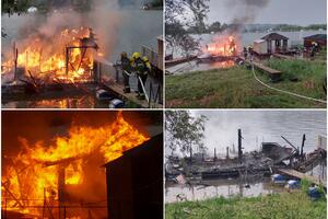 GROM UDARIO U SPLAV U BEOGRADU: Izbio požar kod Makiša, plamen progutao kućicu (VIDEO)