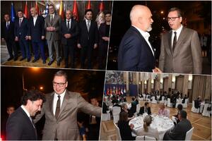 SVEČANO U PREDSEDNIŠTVU: Vučić priredio večeru za učesnike Samita u okviru inicijative Otvoreni balkan (FOTO)