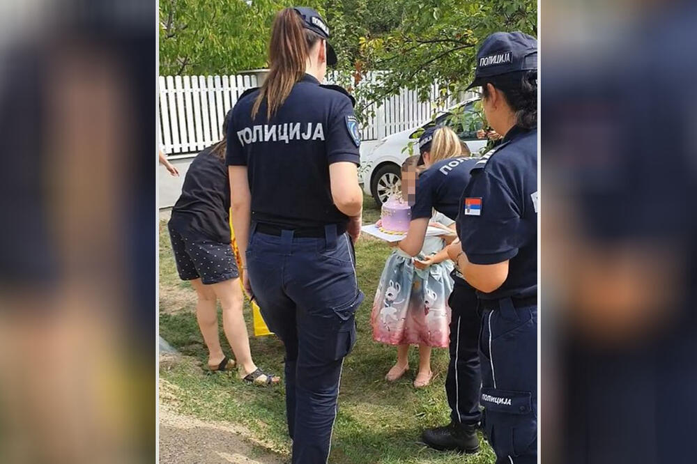 EMOTIVNI GEST PANČEVAČKIH POLICAJACA: Ćerkici (6) nastradalog kolege stigli na rođendan, devojčici ulepšali slavlje (FOTO)