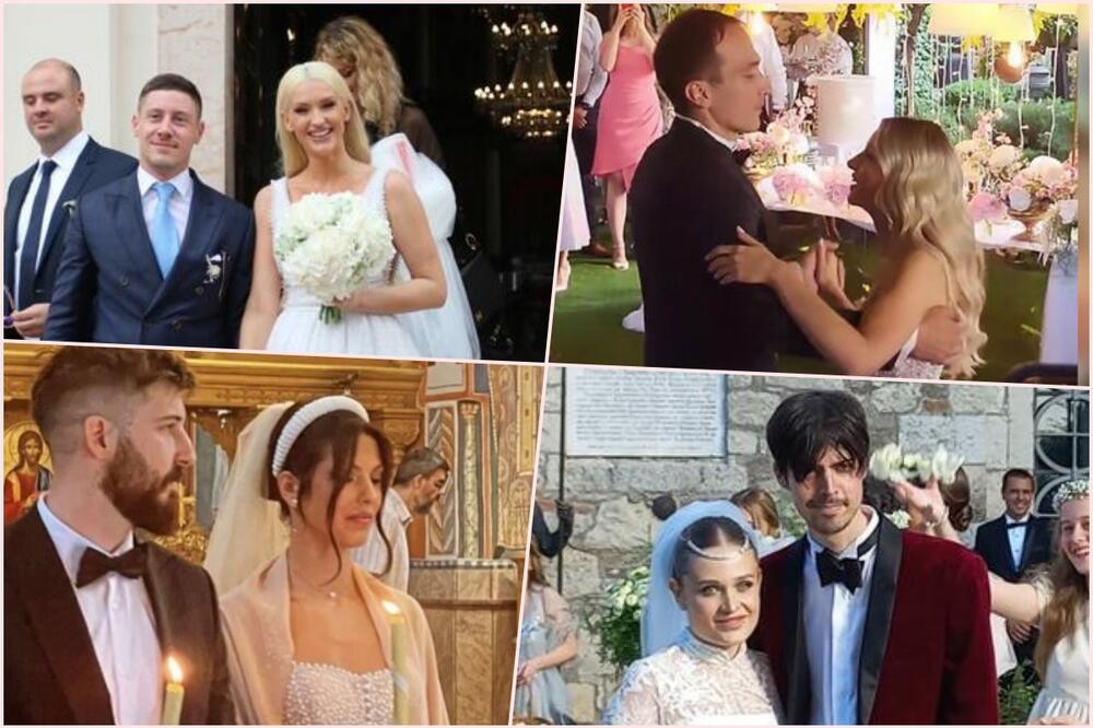 IZA KULISA ČETIRI VIP SVADBE: Glumica na venčanju u 3 venčanice, ćerka pevačice u crnoj haljini! A njima je ON uhvatio BIDERMAJER