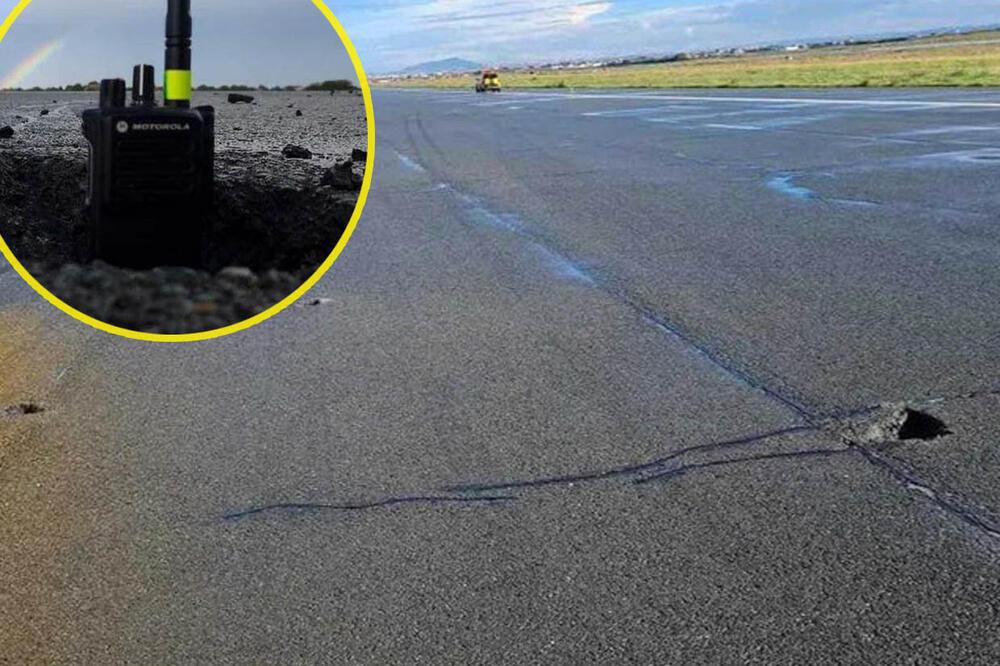BOKTE MAZO! Pogledajte nove fotografije oštećenja na aerodromu tokom nevremena GROM NAPRAVIO OGROMAN KRATER NA PISTI (FOTO)