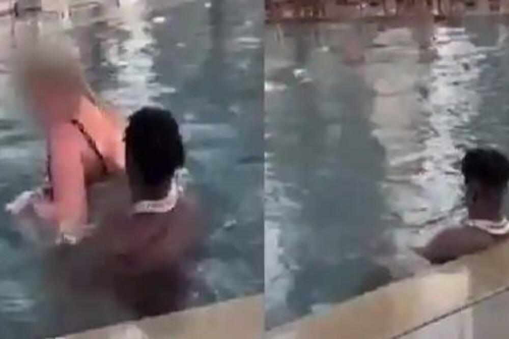 ŠOKANTAN SNIMAK! Bahata zvezda maltretirala ženu u bazenu: Udarao je GOLOM ZADNJICOM i vadio POLNI ORGAN! (VIDEO)