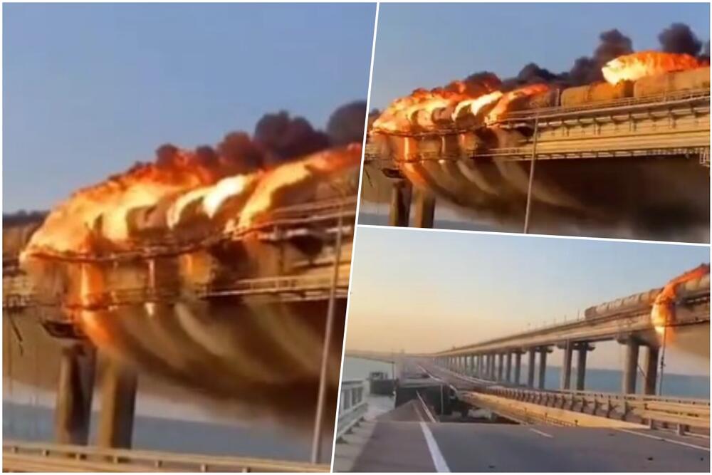Požar, Rusija, Krim, most