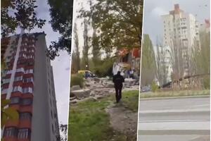 RAKETNI DUEL IZNAD BELGORODA: Okrašj ruske PVO i raketa ispaljenih iz ukrajinskog HIMARS-a! Oštećene zgrade VIDEO