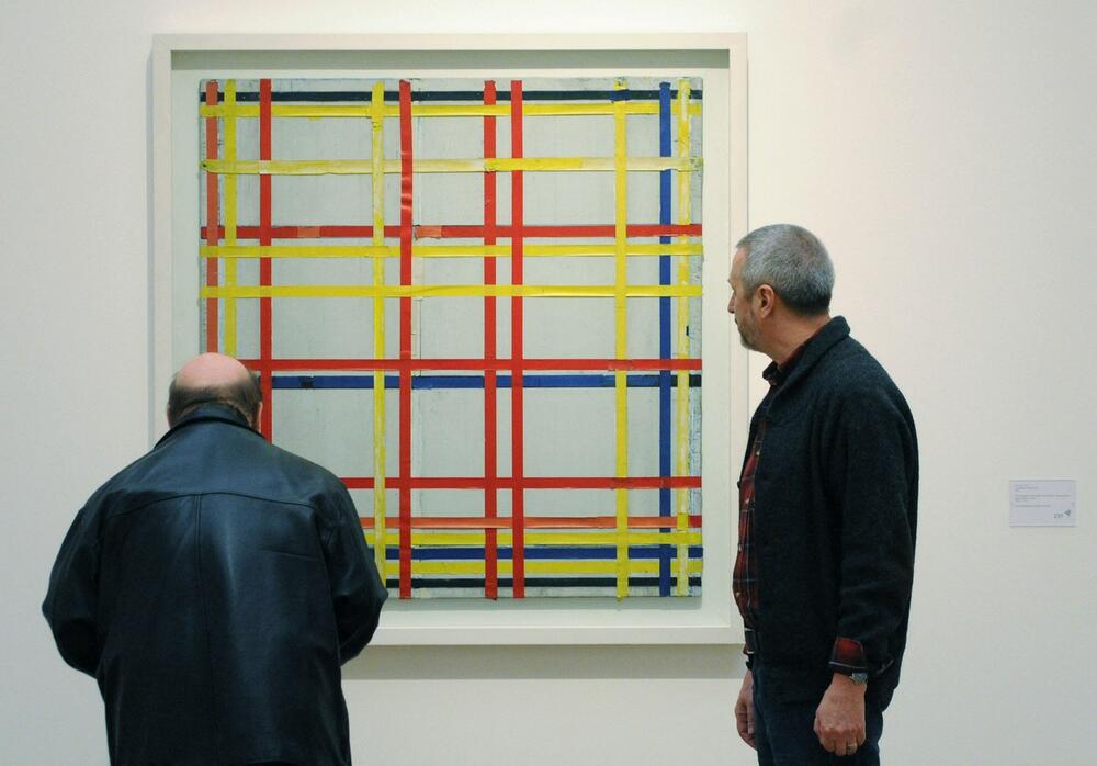 Pit Mondrijan, slikar, slika, slika okačena naopako