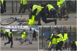 LUDILO U HOLANDIJI: 500 EKO AKTIVISTA UPALO NA AERODROM: Vozili bicikle po pisti i trčali. Policija ih jurila! 200 uhapšenih VIDEO