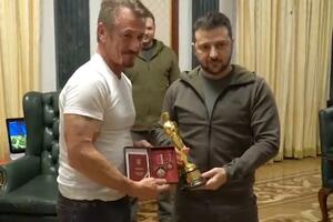 ZELENSKI DOBIO OSKARA ZA GLUMU: Slavni Šon Pen poklonio najznačajniju filmsku nagradu predsedniku Ukrajine! (VIDEO, FOTO)
