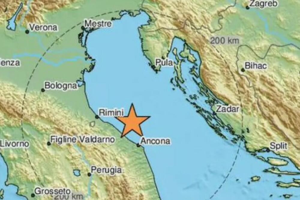 TRESLO SE U JADRANSKOM MORU: Ponovo zabeležen zemljotres kod Riminija