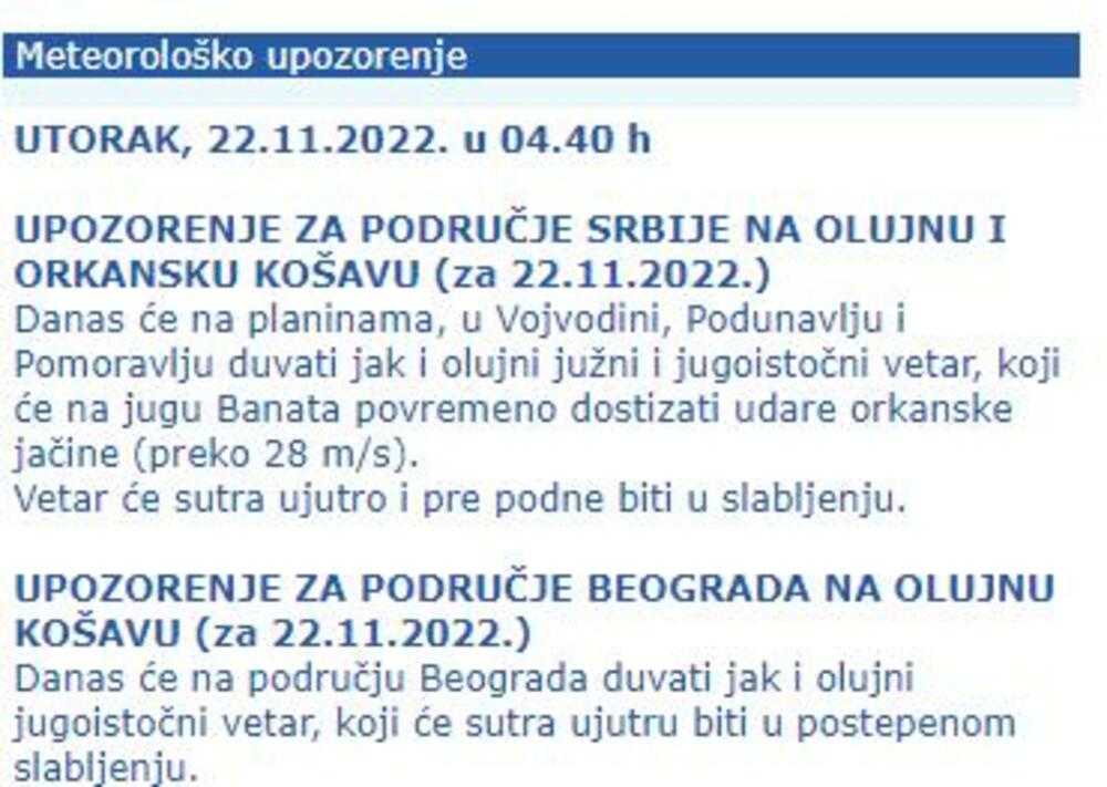 vremenska prognoza