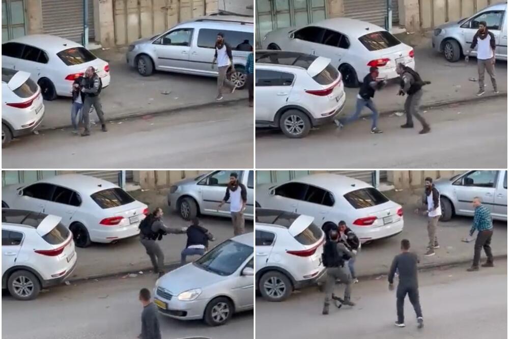 ISPALIO NEKOLIKO HITACA U NJEGA PRED KAMERAMA: Palestinac pokušao da otme pušku policajcu! UZNEMIRUJUĆI SNIMAK
