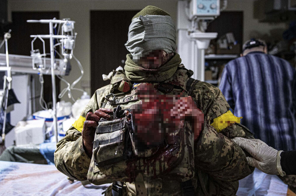 Bakhmut, Ukrajina, ranjeni vojnici