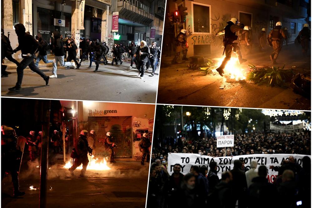 HAOS U GRČKOJ, LETELI MOLOTOVLJEVI KOKTELI: U sukobima sa demonstrantima povređeno 10 policajaca, upotrebili ŠOK BOMBE (FOTO)