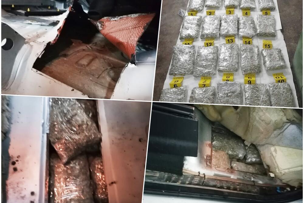 2 UHAPŠENA U MALOM ZVORNIKU: Zaplenjeno 32 kilograma marihuane, drogu krili u bunkerima automobila (FOTO)