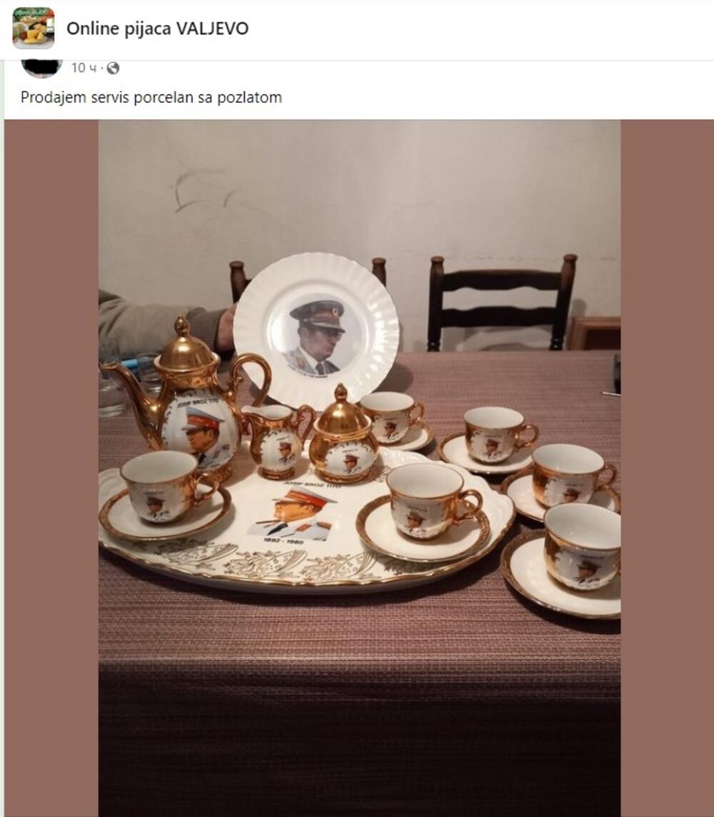 Porcelanski set sa likom Josipa Broza Tita