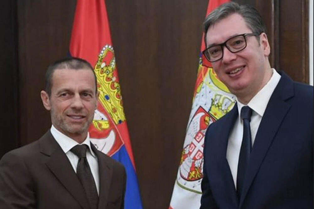 PREDSEDNIK SRBIJE SE SASTAO SA ČEFERINOM: Vučić razgovarao sa predsednikom UEFA (FOTO)