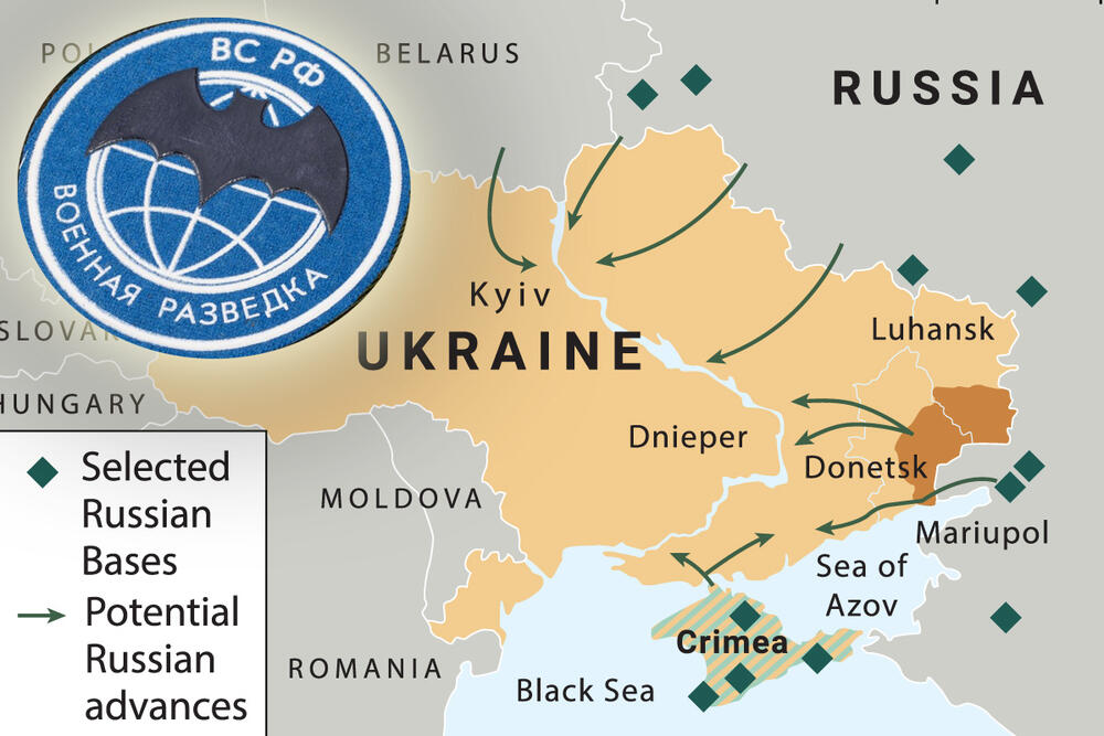 GRU, mapa Ukrajine
