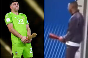 SVET FUDBALA OČIMA NE VERUJE: Kilijan Mbape imitirao skandaloznu proslavu golmana Argentine Emilijana Martineza! VIDEO