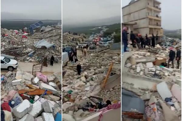 KATAKLIKZMA I U SIRIJI: Ovako izgleda grad Harem posle zemljotresa! Zgrade u ruševinama! Ljudi traže zatrpane (VIDEO)