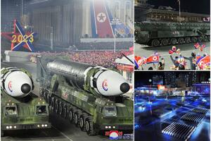 RAKETNA PORUKA VAŠINGTONU IZ PJONGJANGA: Severna Koreja prikazala nove intertkontinentalne balističke projektile! Kim ponosan