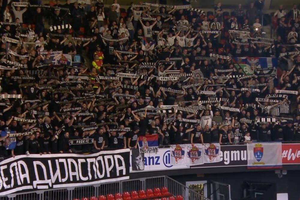 MINHEN CEO CRNO-BEO! GROBARI OKUPIRALI NEMAČKI GRAD: Košarkaši Partizana imaju sjajnu podršku 3.000 navijača protiv Bajerna! VIDEO