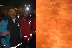 DRAMA! TURSKI MINISTAR ZAMALO NASTRADAO TOKOM OBILASKA: Grejao se pored vatre, a onda se dogodila EKSPLOZIJA (VIDEO)
